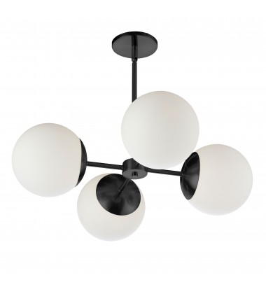  4LT Chandelier, MB w/ WH Opal Glass-(DAY-244C-MB)-Dainolite