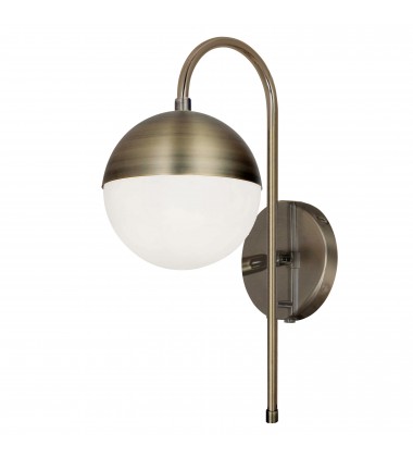  1LT Halogen Sconce AB w/ WH Opal Glass HW + Plug-(DAY-71W-AB)-Dainolite