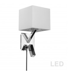  Wall Sconce w/Reading Lamp, PC Finish-(DLED496-PC)-Dainolite