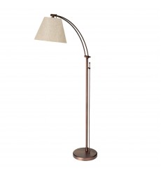  1LT Incan Adjustable Floor Lamp, OBB w/ Flax Shade-(DM2578-F-OBB)-Dainolite
