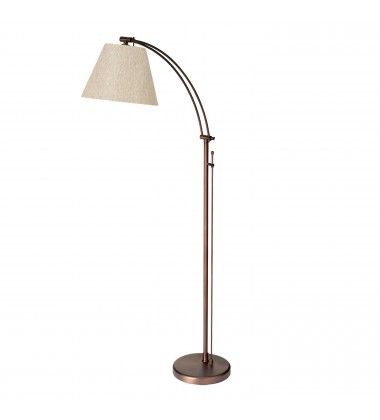  1LT Incan Adjustable Floor Lamp, OBB w/ Flax Shade-(DM2578-F-OBB)-Dainolite