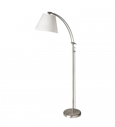  1LT Incan Adjustable Floor Lamp, SC w/ WH Shade-(DM2578-F-SC)-Dainolite