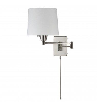 Swing Arm Wall Lamp White Shade-(DWL80DD-SC)-Dainolite  Swing Arm Wall Lamp White Shade-(DWL80DD-SC)-Dainolite