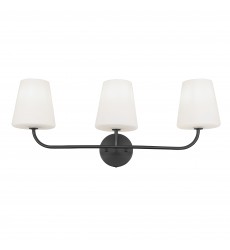  3LT Incandescent Vanity, MB w/ WH Opal Glass-(ELN-213W-MB-WH)-Dainolite