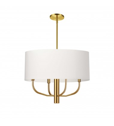  4LT Incandescent Pendant, AGB w/ WH Fabric Shade-(ELN-224C-AGB-790)-Dainolite