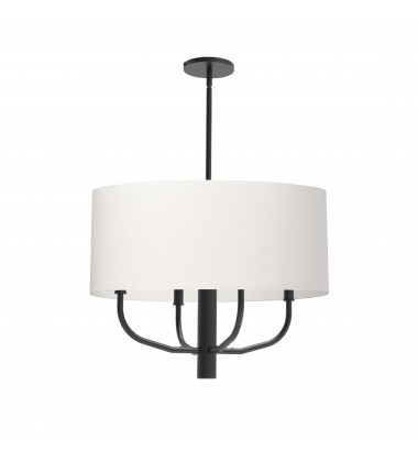  4LT Incandescent Pendant, MB w/ WH Fabric Shade-(ELN-224C-MB-790)-Dainolite