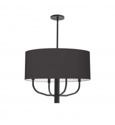  4LT Incandescent Pendant, MB w/ BLK Fabric Shade-(ELN-224C-MB-797)-Dainolite