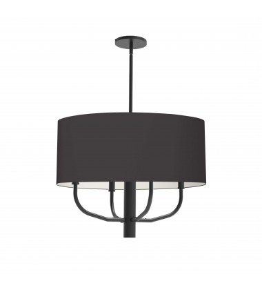  4LT Incandescent Pendant, MB w/ BLK Fabric Shade-(ELN-224C-MB-797)-Dainolite