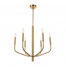 6LT Chandelier, AGB Finish-(ELN-246C-AGB)-Dainolite  6LT Chandelier, AGB Finish-(ELN-246C-AGB)-Dainolite