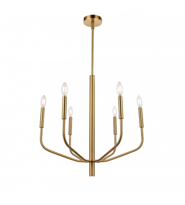 6LT Chandelier, AGB Finish-(ELN-246C-AGB)-Dainolite  6LT Chandelier, AGB Finish-(ELN-246C-AGB)-Dainolite