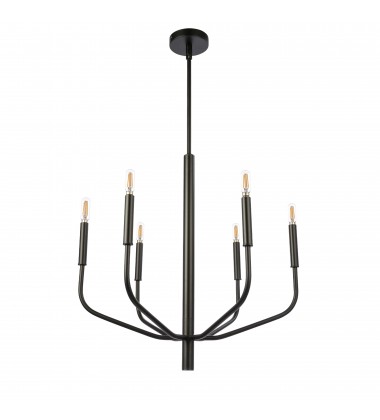 6LT Chandelier, MB Finish-(ELN-246C-MB)-Dainolite  6LT Chandelier, MB Finish-(ELN-246C-MB)-Dainolite