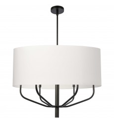  6LT Incandescent Pendant, MB w/ WH Fabric Shade-(ELN-306C-MB-790)-Dainolite
