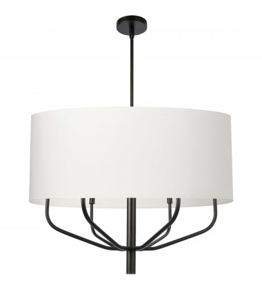  6LT Incandescent Pendant, MB w/ WH Fabric Shade-(ELN-306C-MB-790)-Dainolite