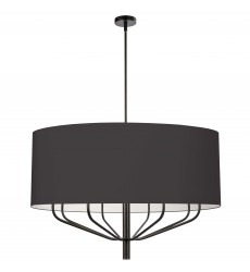 8LT Incandescent Chandelier, MB w/ BK Shade-(ELN-388C-MB-797)-Dainolite  8LT Incandescent Chandelier, MB w/ BK Shade-(ELN-388C-MB-797)-Dainolite