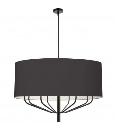 8LT Incandescent Chandelier, MB w/ BK Shade-(ELN-388C-MB-797)-Dainolite  8LT Incandescent Chandelier, MB w/ BK Shade-(ELN-388C-MB-797)-Dainolite