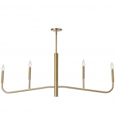 4LT Incandescent Horiz Chandelier, AGB-(ELN-484HC-AGB)-Dainolite  4LT Incandescent Horiz Chandelier, AGB-(ELN-484HC-AGB)-Dainolite