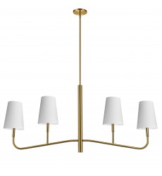  4LT Incan Horizontal Chandelier, AGB w/ WH Shades-(ELN-534HC-AGB-790)-Dainolite