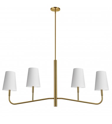  4LT Incan Horizontal Chandelier, AGB w/ WH Shades-(ELN-534HC-AGB-790)-Dainolite