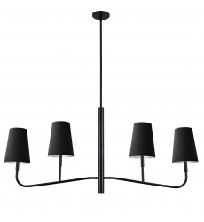  4LT Incan Horizontal Chandelier, MB w/ BK Shades-(ELN-534HC-MB-697)-Dainolite