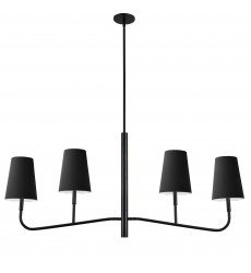  4LT Incan Horizontal Chandelier, MB w/ BK Shades-(ELN-534HC-MB-797)-Dainolite