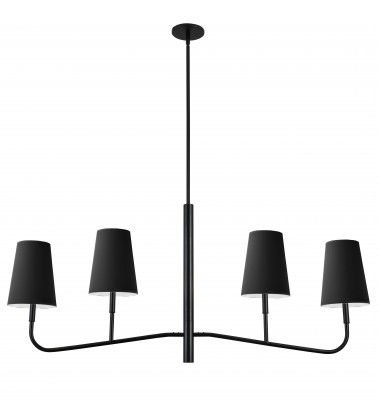  4LT Incan Horizontal Chandelier, MB w/ BK Shades-(ELN-534HC-MB-797)-Dainolite