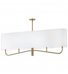  4LT Incan Horizontal Chandelier, AGB w/ WH Shade-(ELN-544HC-AGB-790)-Dainolite