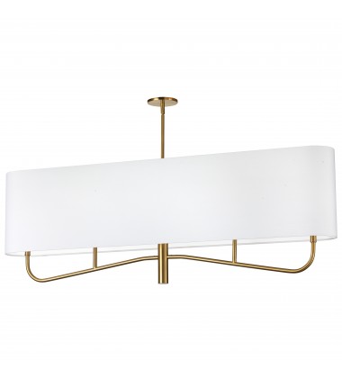  4LT Incan Horizontal Chandelier, AGB w/ WH Shade-(ELN-544HC-AGB-790)-Dainolite