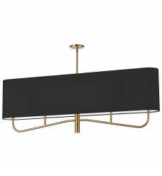  4LT Incan Horizontal Chandelier, AGB w/ BK Shade-(ELN-544HC-AGB-797)-Dainolite