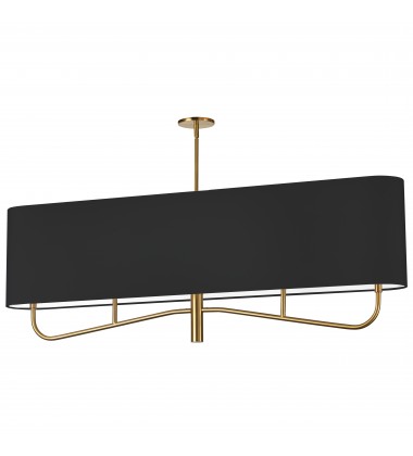  4LT Incan Horizontal Chandelier, AGB w/ BK Shade-(ELN-544HC-AGB-797)-Dainolite