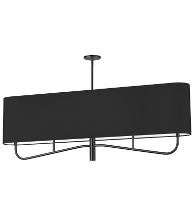 4LT Incan Horizontal Chandelier, MB w/ BK Shade-(ELN-544HC-MB-797)-Dainolite