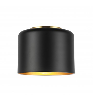 1LT Incand Flush Mount, AGB w/ MB&GLD Shade-(EMI-81FH-AGB-MB)-Dainolite  1LT Incand Flush Mount, AGB w/ MB&GLD Shade-(EMI-81FH-AGB-MB)-Dainolite
