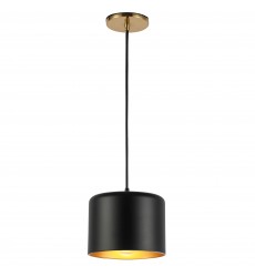 1LT Incand Pendant, AGB w/ MB&GLD Shade-(EMI-81P-AGB-MB)-Dainolite  1LT Incand Pendant, AGB w/ MB&GLD Shade-(EMI-81P-AGB-MB)-Dainolite