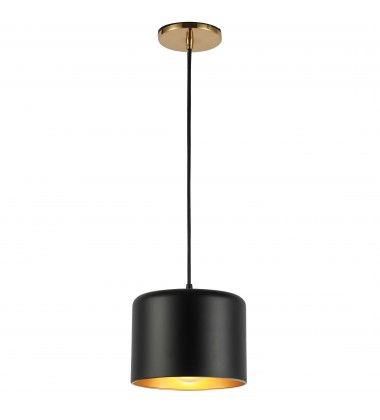 1LT Incand Pendant, AGB w/ MB&GLD Shade-(EMI-81P-AGB-MB)-Dainolite  1LT Incand Pendant, AGB w/ MB&GLD Shade-(EMI-81P-AGB-MB)-Dainolite