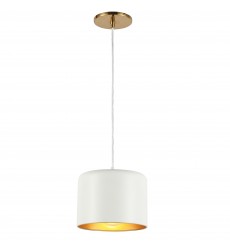 1LT Incand Pendant, AGB w/ MW&GLD Shade-(EMI-81P-AGB-MW)-Dainolite  1LT Incand Pendant, AGB w/ MW&GLD Shade-(EMI-81P-AGB-MW)-Dainolite