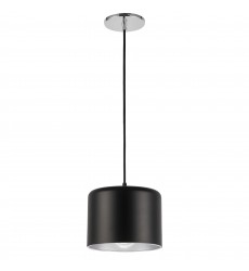  1LT Incand Pendant, PC with MB&SLV Shade-(EMI-81P-PC-MB)-Dainolite