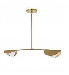  2 LT Halogen Horiz Pendant, AGB w/ WH Glass-(EMM-342HP-AGB)-Dainolite