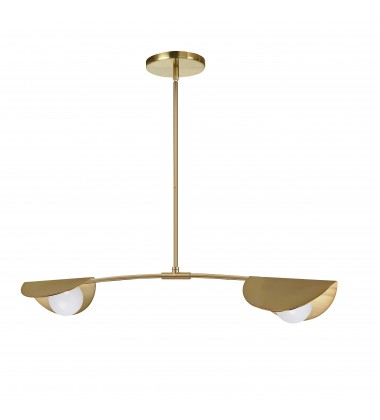 2 LT Halogen Horiz Pendant, AGB w/ WH Glass-(EMM-342HP-AGB)-Dainolite