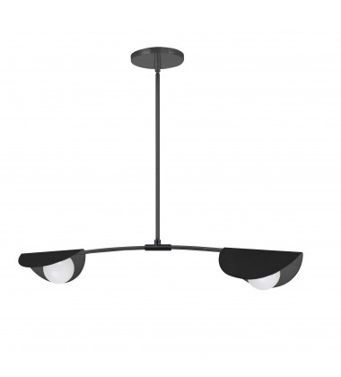  2 LT Halogen Horiz Pendant, MB w/ WH Glass-(EMM-342HP-MB)-Dainolite