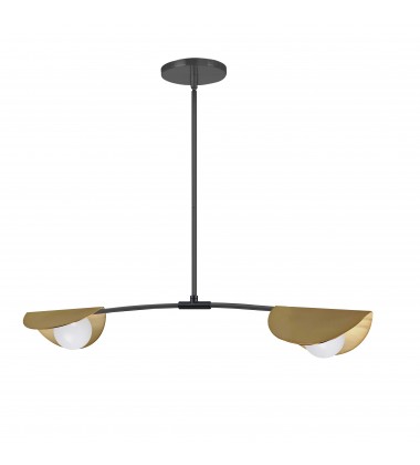  2 LT Halogen Horiz Pendant, MB / AGB w/ WH Glass-(EMM-342HP-MB-AGB)-Dainolite