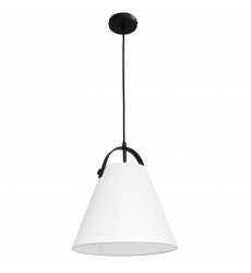  1LT Emperor Pendant Matte Black w/ White Shade-(EMP-111P-790-MB)-Dainolite