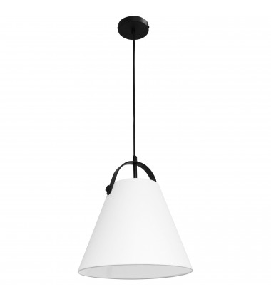  1LT Emperor Pendant Matte Black w/ White Shade-(EMP-111P-790-MB)-Dainolite
