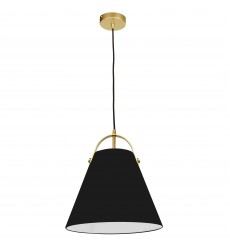  1LT Emperor Pendant Aged Brass w/ Black Shade-(EMP-111P-797-AGB)-Dainolite