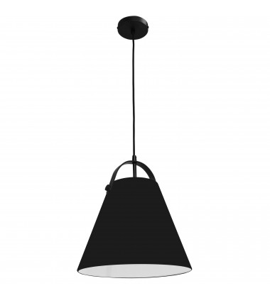  1LT Emperor Pendant Matte Black w/ Black Shade-(EMP-111P-797-MB)-Dainolite
