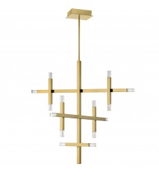 42W Chandelier, AGB w/ Acrylic Diffuser-(FCS-3656C-AGB)-Dainolite  42W Chandelier, AGB w/ Acrylic Diffuser-(FCS-3656C-AGB)-Dainolite