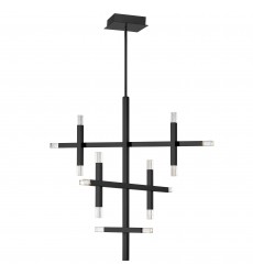 42W Chandelier, MB w/ Acrylic Diffuser-(FCS-3656C-MB)-Dainolite  42W Chandelier, MB w/ Acrylic Diffuser-(FCS-3656C-MB)-Dainolite