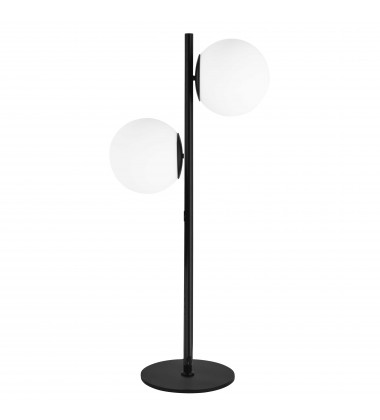  2LT Incandescent Table Lamp, MB w/ WH Glass-(FOL-222T-MB)-Dainolite