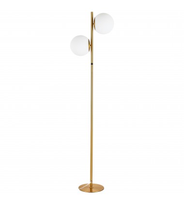  2LT Incandescent Floor Lamp, AGB w/WH Opal Glass-(FOL-662F-AGB)-Dainolite