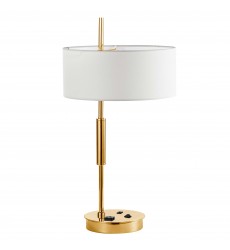  1LT Incandescent Table Lamp, AGB w/ WH Shade-(FTG-261T-AGB-WH)-Dainolite