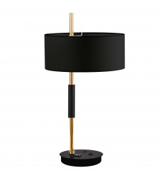  1LT Incandescent Table Lamp, MB & AGB w/ BK Shade-(FTG-261T-MB-AGB-BK)-Dainolite