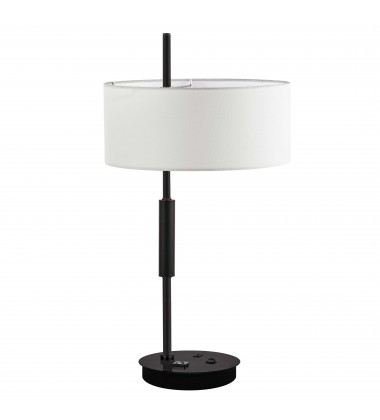  1LT Incandescent Table Lamp, MB w/ WH Shade-(FTG-261T-MB-WH)-Dainolite